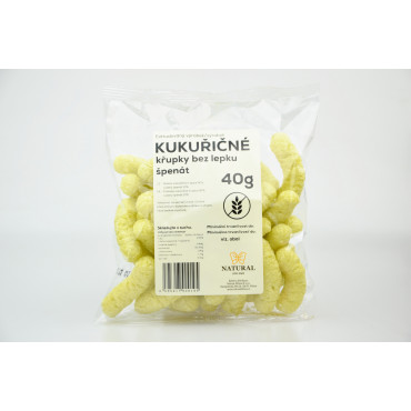 Kukuričné chrumky Špenát - Bez LEPKU - Natural 40g