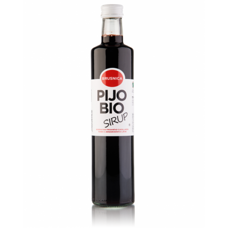 PijoBio sirup Brusnica 500ml - bez pridaného cukru