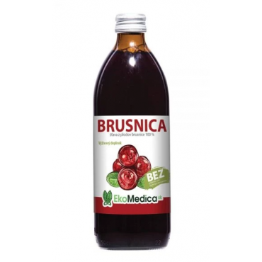 Brusnica 100% šťava - 500ml EkoMedica SK